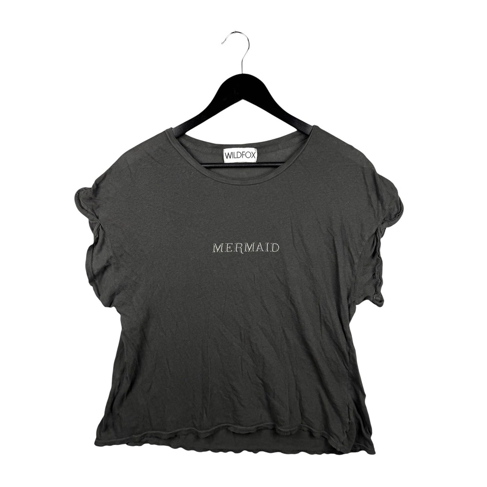 WILDFOX Mermaid Tee T-Shirt in Dirty Black / Charcoal Sz XS Made in USA